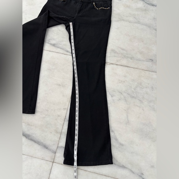 Y2K Vintage Cache Jeans Black Studded Low Rise Bootcut Womens 6 Cowgirl Boho - Picture 8 of 11